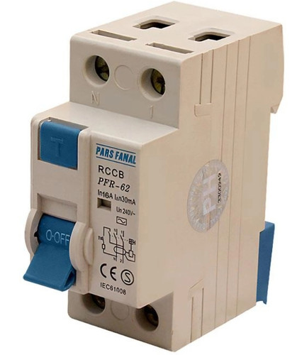 کلید محافظ جان پارس فانال مدل PFL6 ظرفیت ۳۲ آمپر دو پل