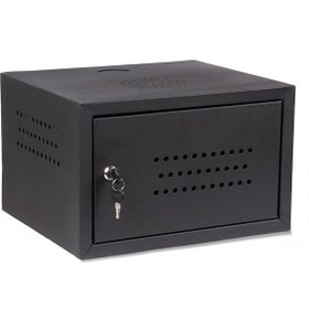 رک دیواری 4U درب فلزی مشکی